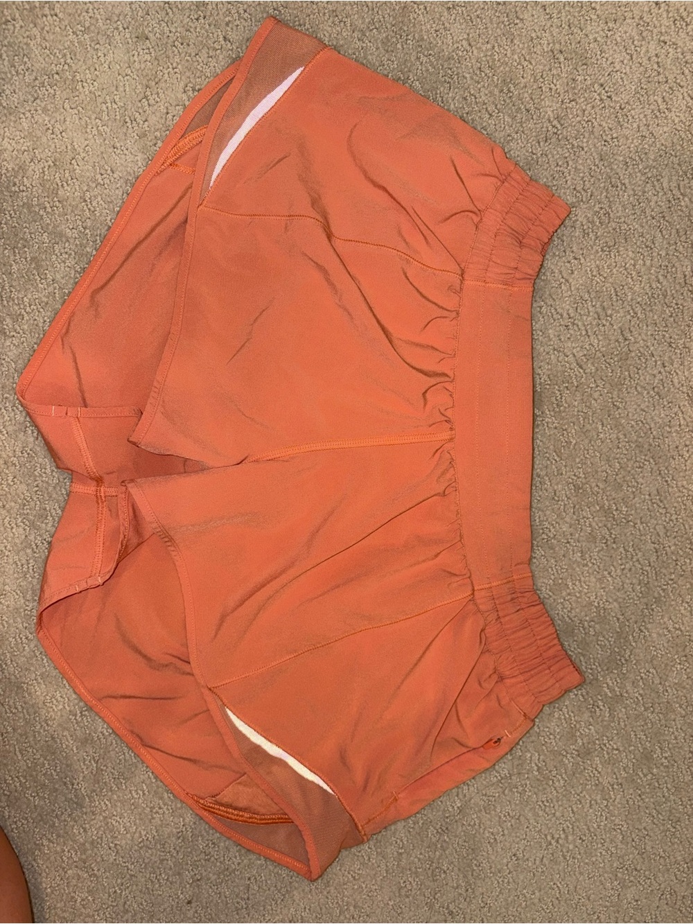 lululemon athletica Orange hotty hot Athletic Shorts with Built-in Liner
